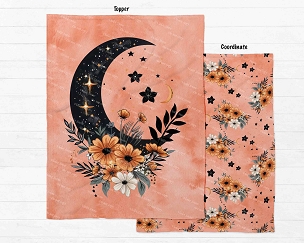 Shabby Chic Floral Moon Blanket panel